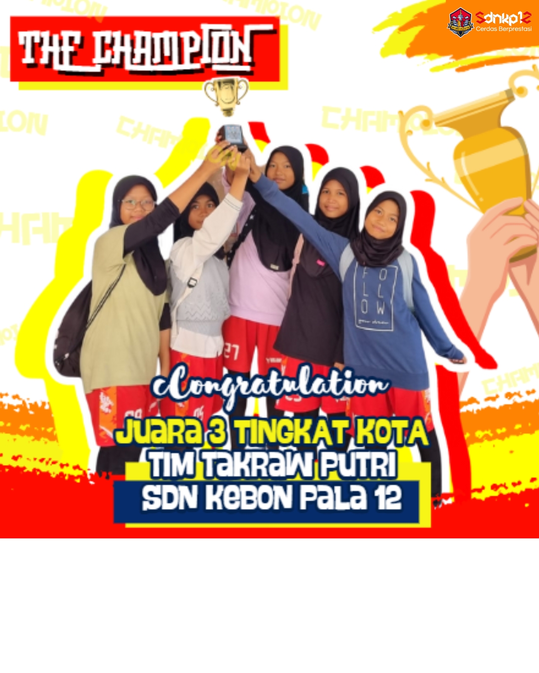 Juara 3 Lomba Takraw Putri TK Kota