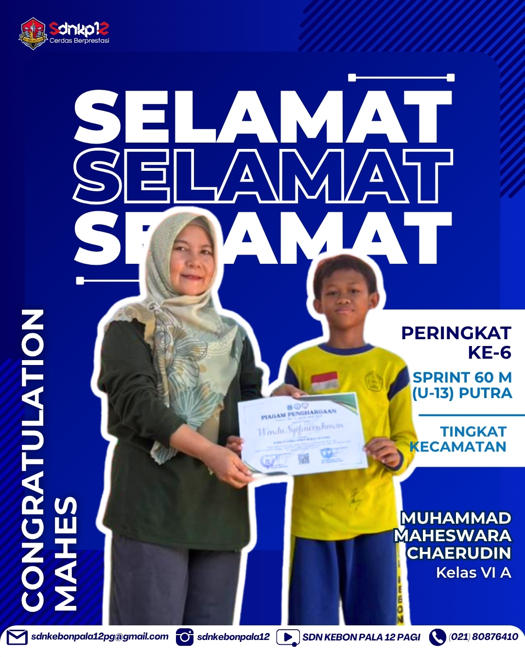 Peringkat ke 6 Sprint 60 M